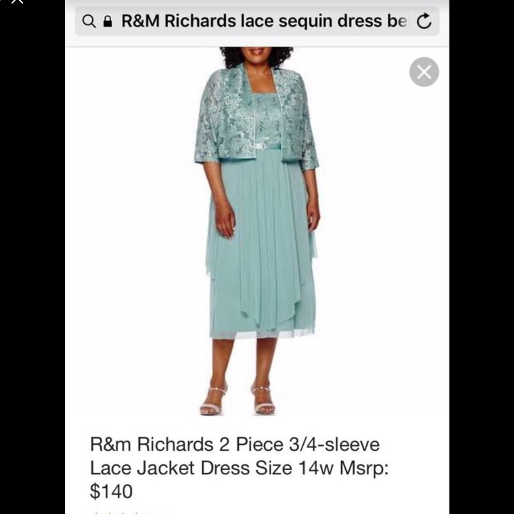 R&M Richards lace sequin gown